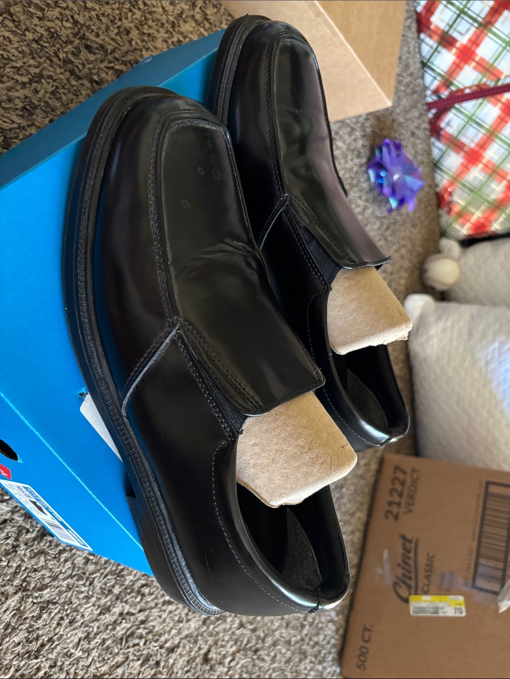 Nunn Bush Men's Black Slip-On Leather Loafers